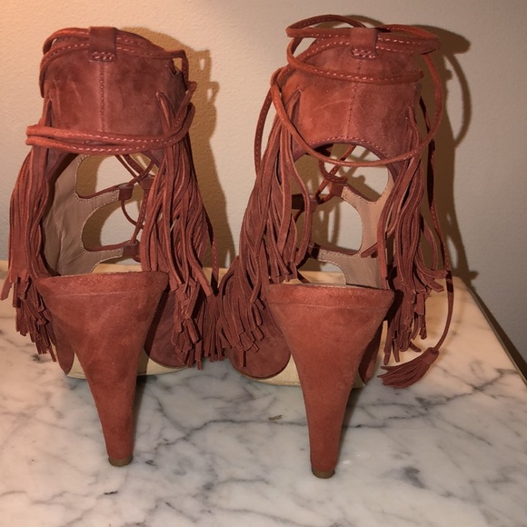 Sigerson Morrison Fringed Smmarita Sandals Rust baby kid suede - Picture 2 of 11